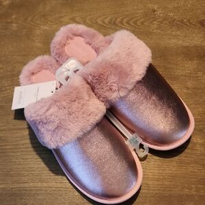Pink and Metallic Slippers